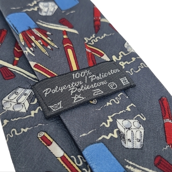 Unbranded | Men's Pen and Pencil Handwriting Office Themed Tie (One Size) - Picture 8 of 12